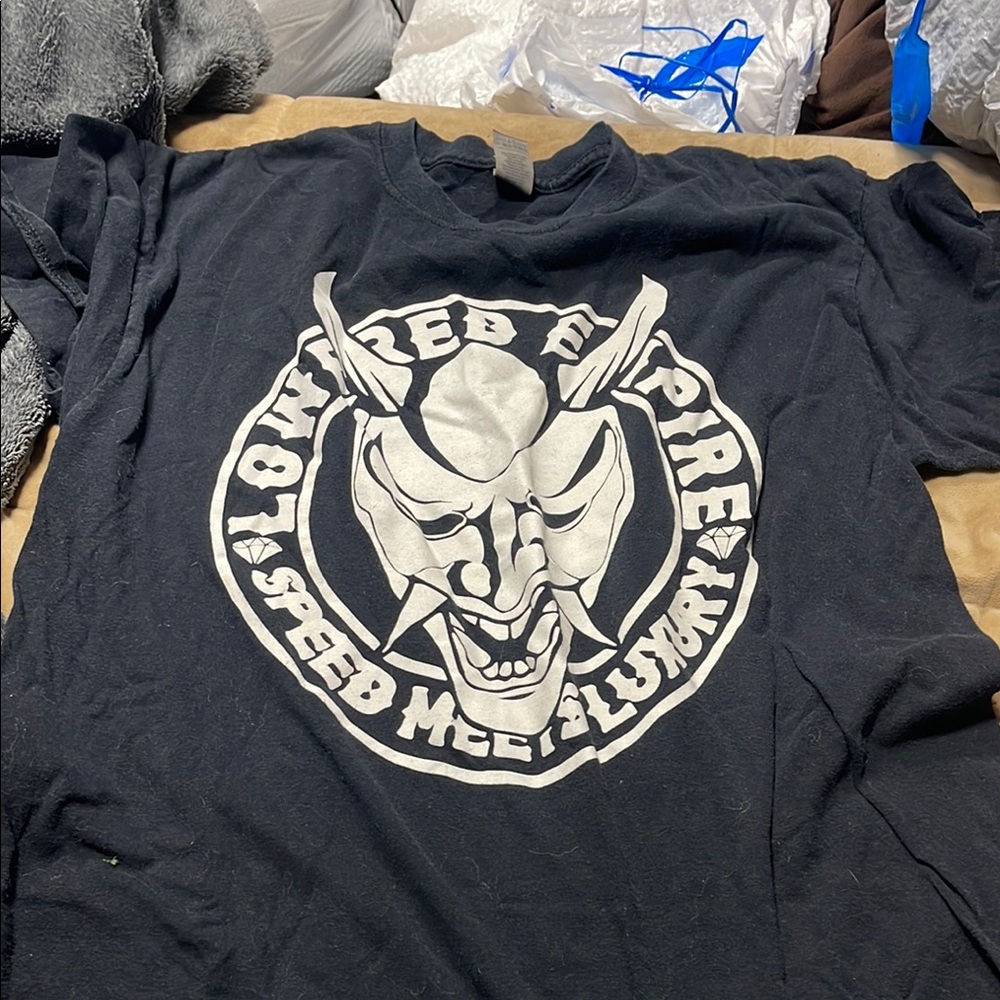 Black Graphic Tee with White Design
